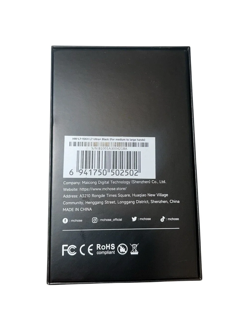 MCHOSE L7 Ultra+ Black Wireless Gaming Mouse HW-L7-15KH - New / Open Box